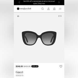 NWOT Gucci Sunglasses, excellent condition
STYLE GG0327S